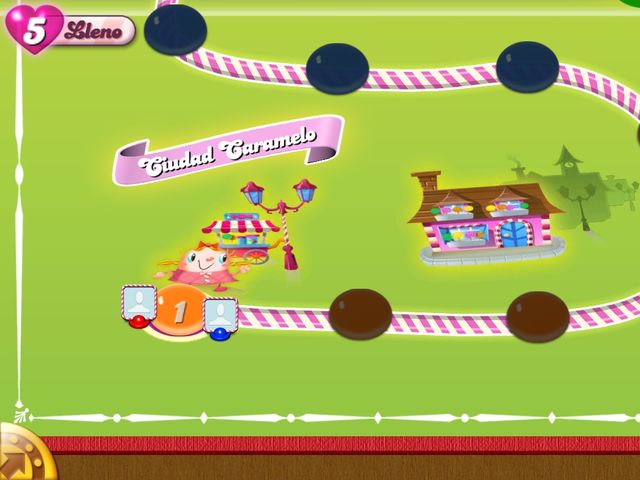 Nivel 1 de candy crush. (En el mapa)